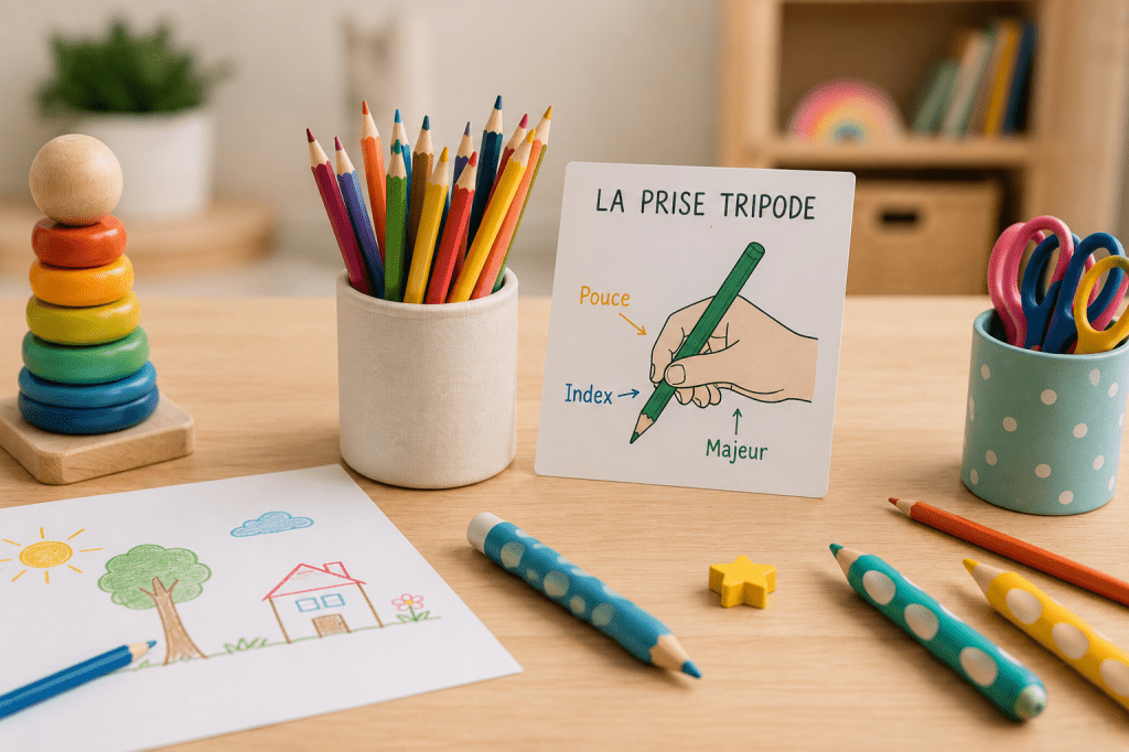 À quel âge un enfant apprend-il à tenir correctement un crayon ?