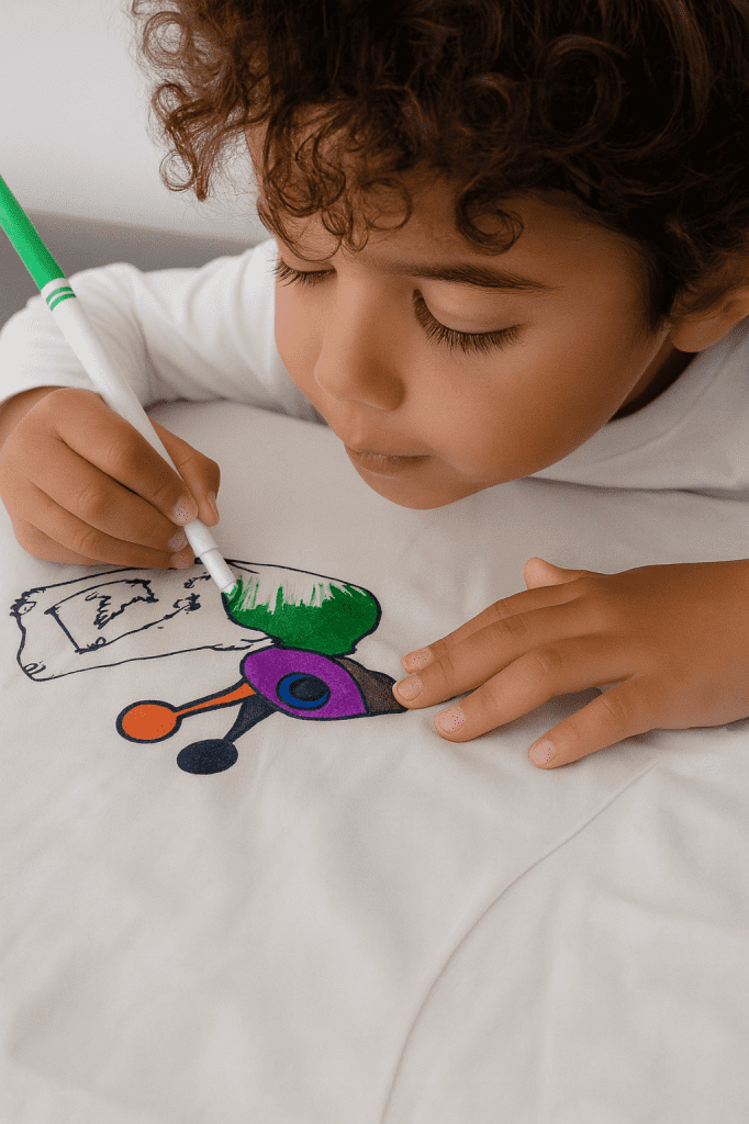 Pourquoi les t-shirts à colorier sont une excellente activité Montessori à la maison