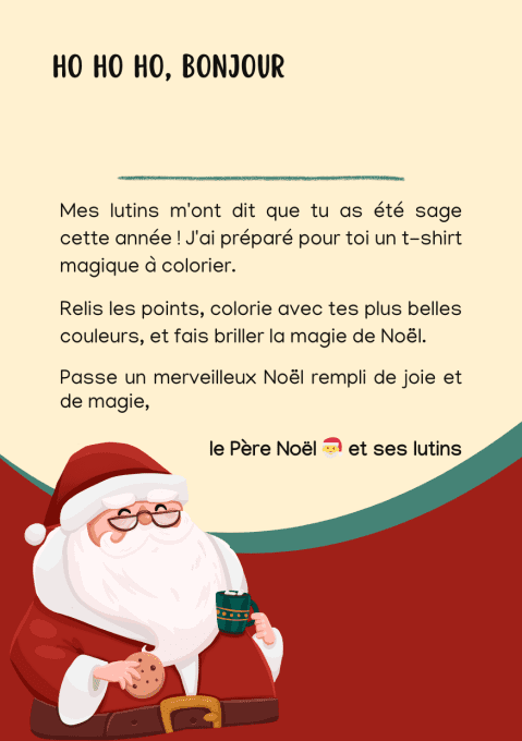 T-shirt à colorier Édition Noël | Cadeau créatif et magique pour enfants