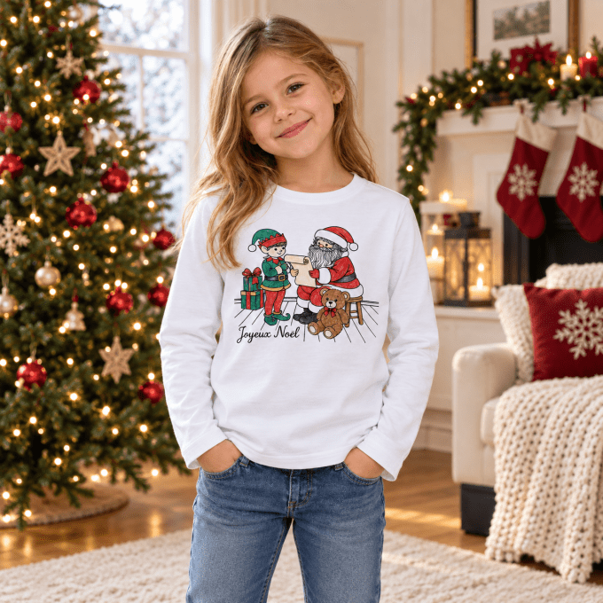 T-shirt à colorier Édition Noël | Cadeau créatif et magique pour enfants