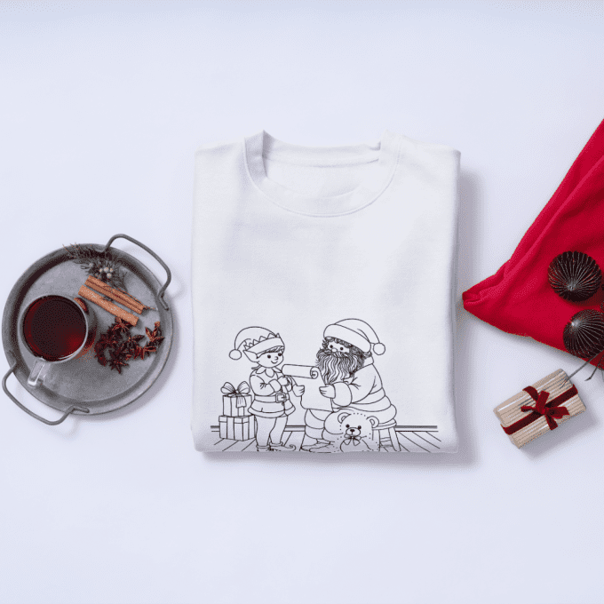 T-shirt à colorier Édition Noël | Cadeau créatif et magique pour enfants